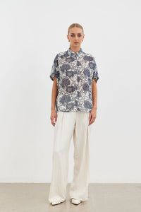 Elia Scoop Shirt - Ivory Atelier Bloom