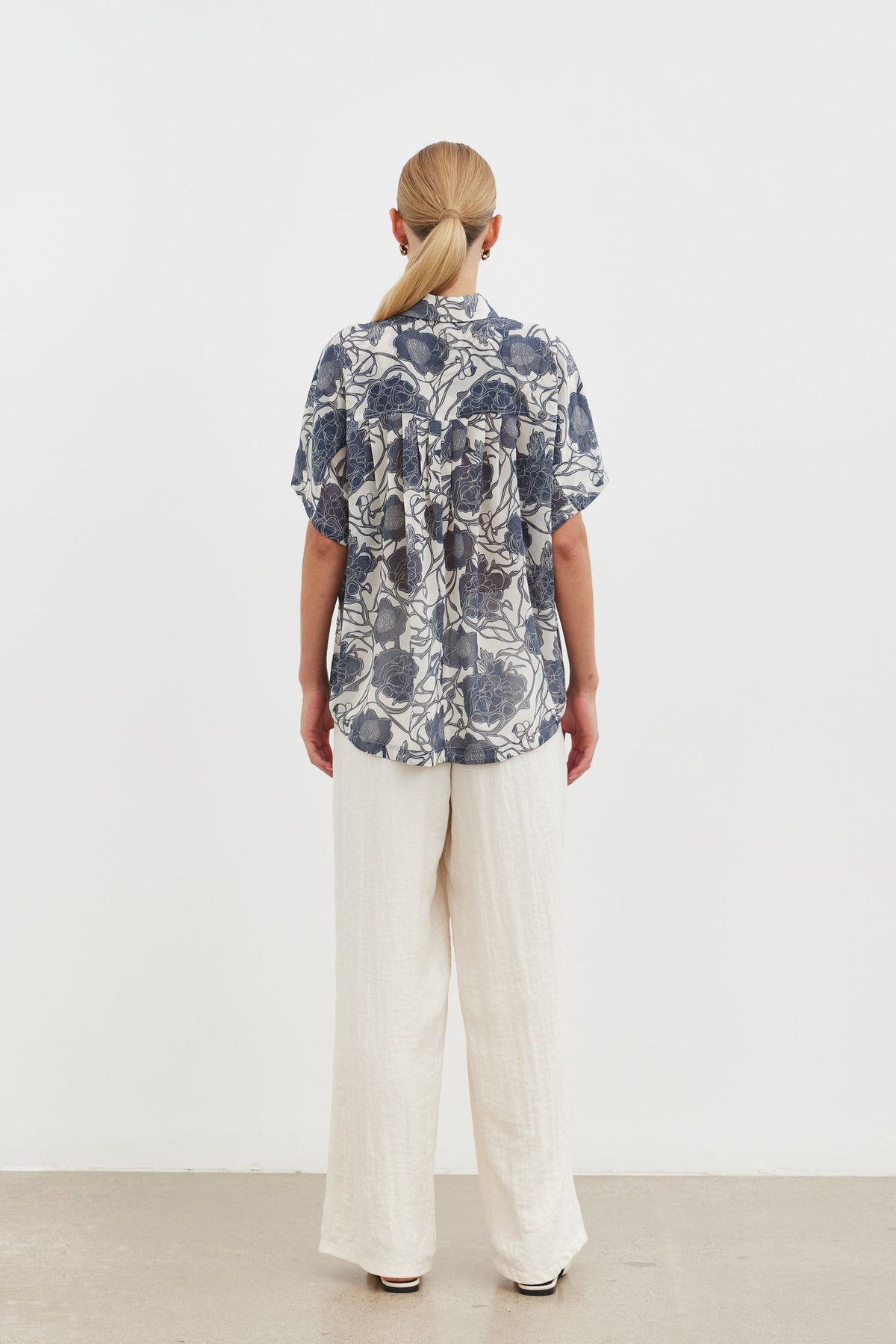Elia Scoop Shirt - Ivory Atelier Bloom
