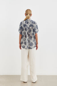 Elia Scoop Shirt - Ivory Atelier Bloom
