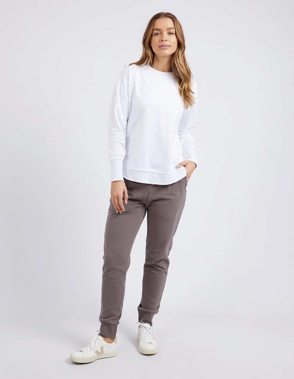 Farrah Long Sleeve Tee / White