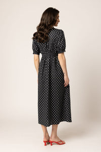 Muse Dress / Black White Cotton Spot