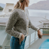 Vivian Cardigan / White Check - Girl Next Door Fashion