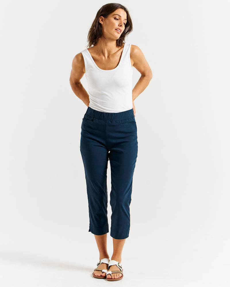 Crop Bengaline Pant - Navy