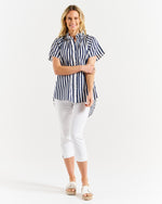 Caspian Blouse - Blue/White Stripe