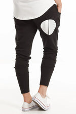 Apartment Pants - Black w White/Grey Cut Circle Dot