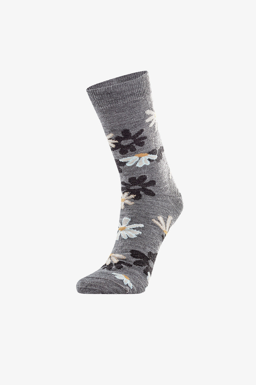 Daisy Bloom Socks / Grey Mix