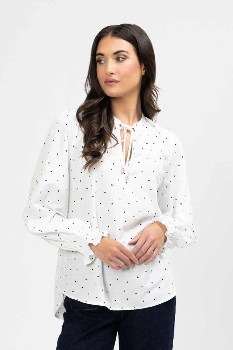 L/S Honey Top - White Scatter Spot