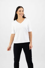 V-Neck Top - White