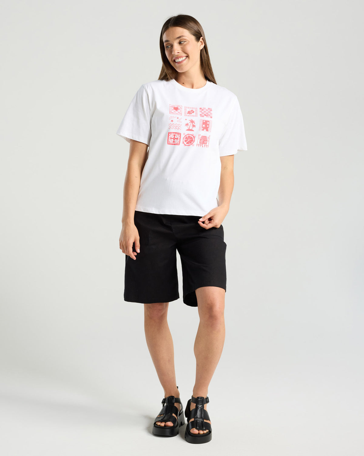 Palermo Tee - White/Red