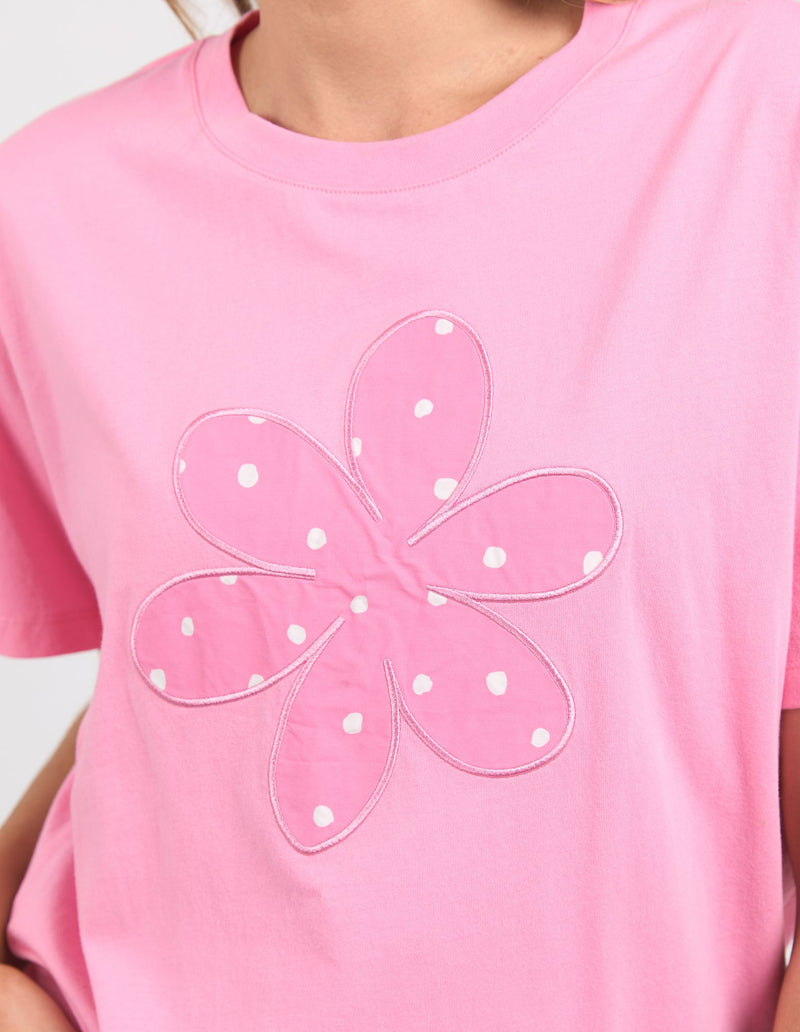 Daisy Spot Tee - Strawberry Pink