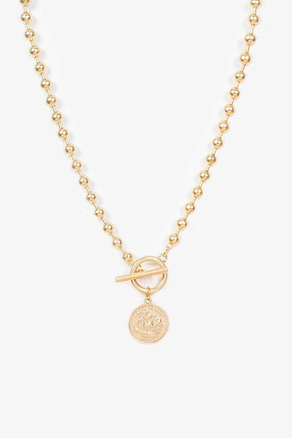 Ball Chain Fob with Coin - Gold.