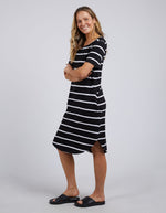 Bay Stripe Dress - Black/White Stripe