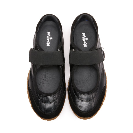 Bella Full Leather Mary Jane Sneaker - Black
