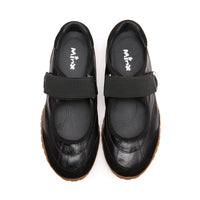 Bella Full Leather Mary Jane Sneaker - Black