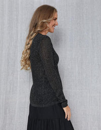 Beverly Lurex Cardigan - Black