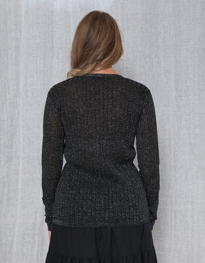 Beverly Lurex Cardigan - Black