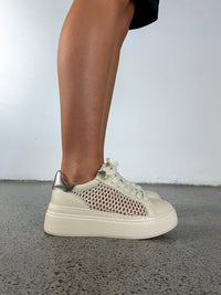 Bibi Leather Mesh Sneaker - Ivory