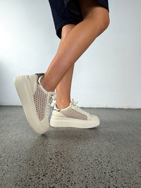 Bibi Leather Mesh Sneaker - Ivory