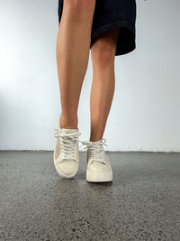 Bibi Leather Mesh Sneaker - Ivory