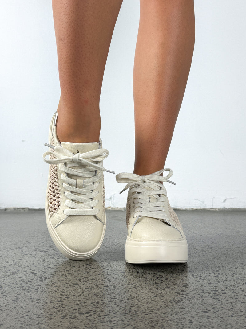 Bibi Leather Mesh Sneaker - Ivory