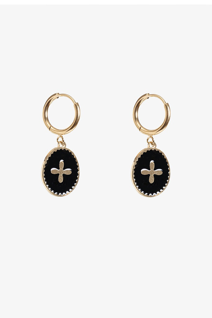 Black X Earring