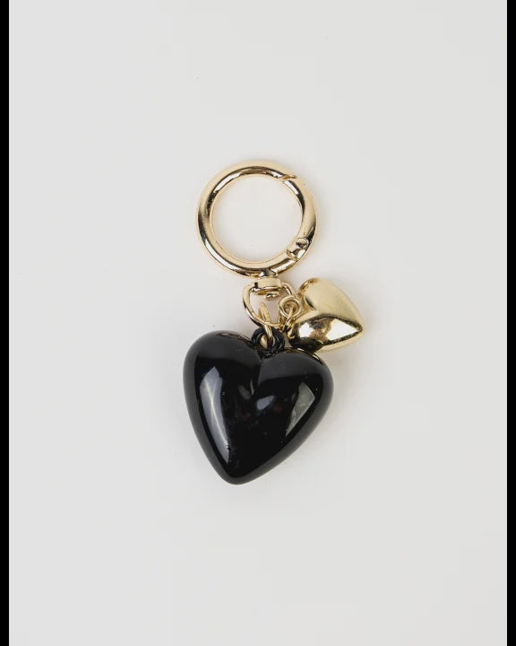Black Heart Bag/Key Charm
