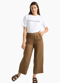 Ester Crop Linen Pant - Cappucino