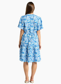 Gemma Tie Waist Dress - Porcelain Garden