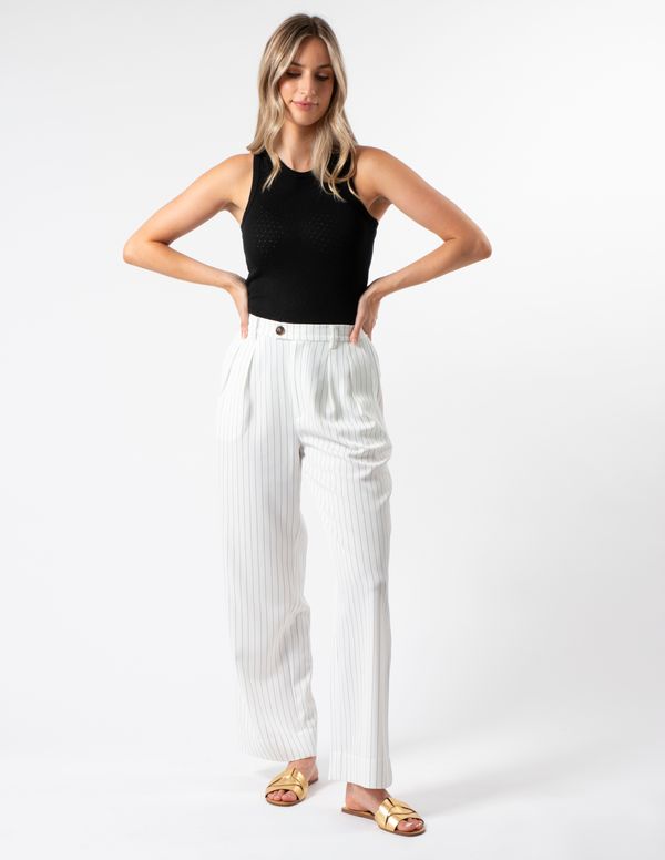 Blaise Pants - Black & White Stripe