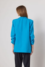 Bodhi Linen Blend Blazer - Turquoise