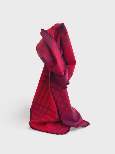 Bold Tartan Scarf - Red/Berry