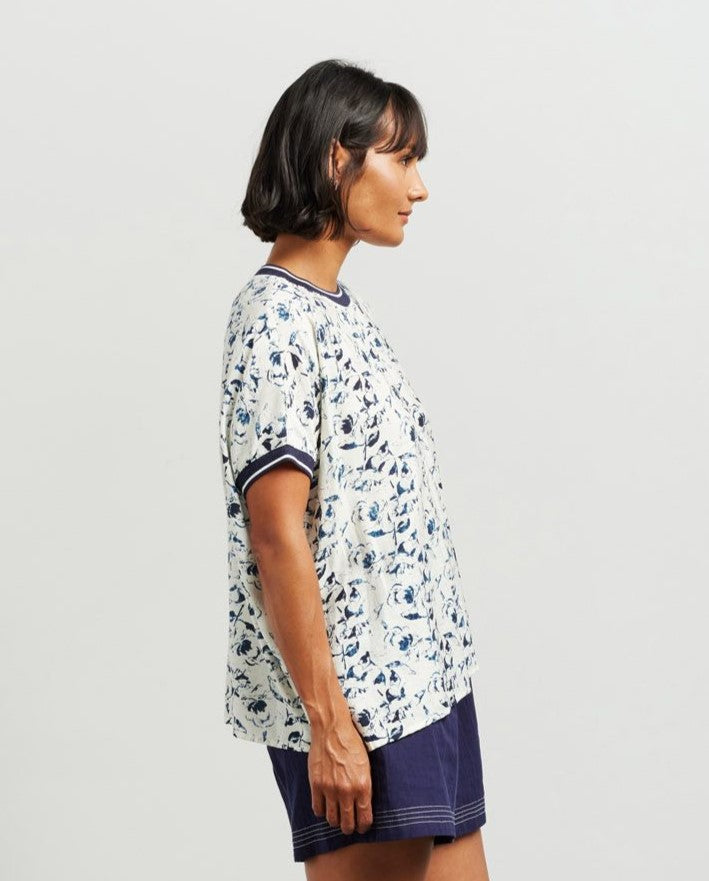 Brea Top - Indigo Petals