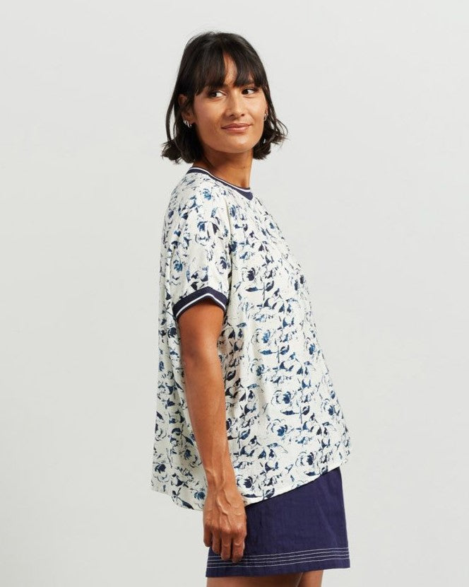 Brea Top - Indigo Petals