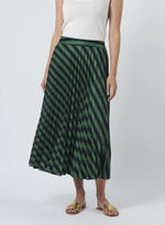 Brigette Skirt  - Navy & Green Stripe