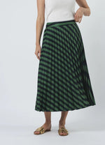 Brigette Skirt  - Navy & Green Stripe