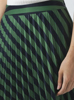 Brigette Skirt  - Navy & Green Stripe