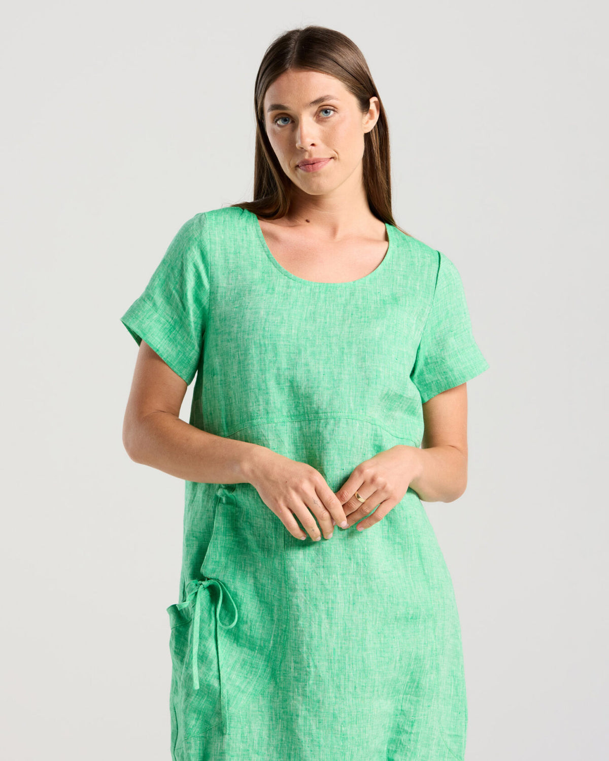 Sabina Bubble Hem Dress - Emerald