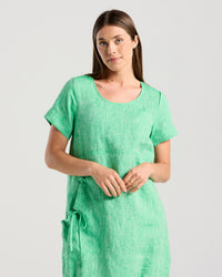 Sabina Bubble Hem Dress - Emerald