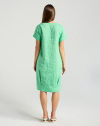 Sabina Bubble Hem Dress - Emerald