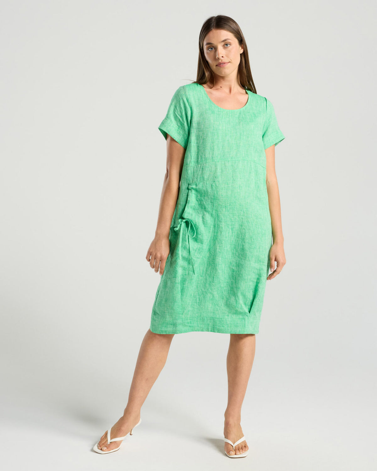 Sabina Bubble Hem Dress - Emerald