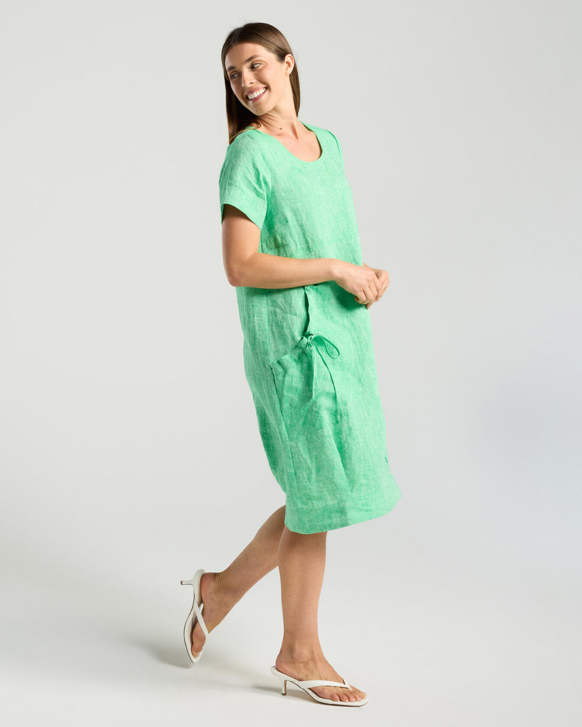 Sabina Bubble Hem Dress - Emerald