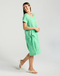 Sabina Bubble Hem Dress - Emerald