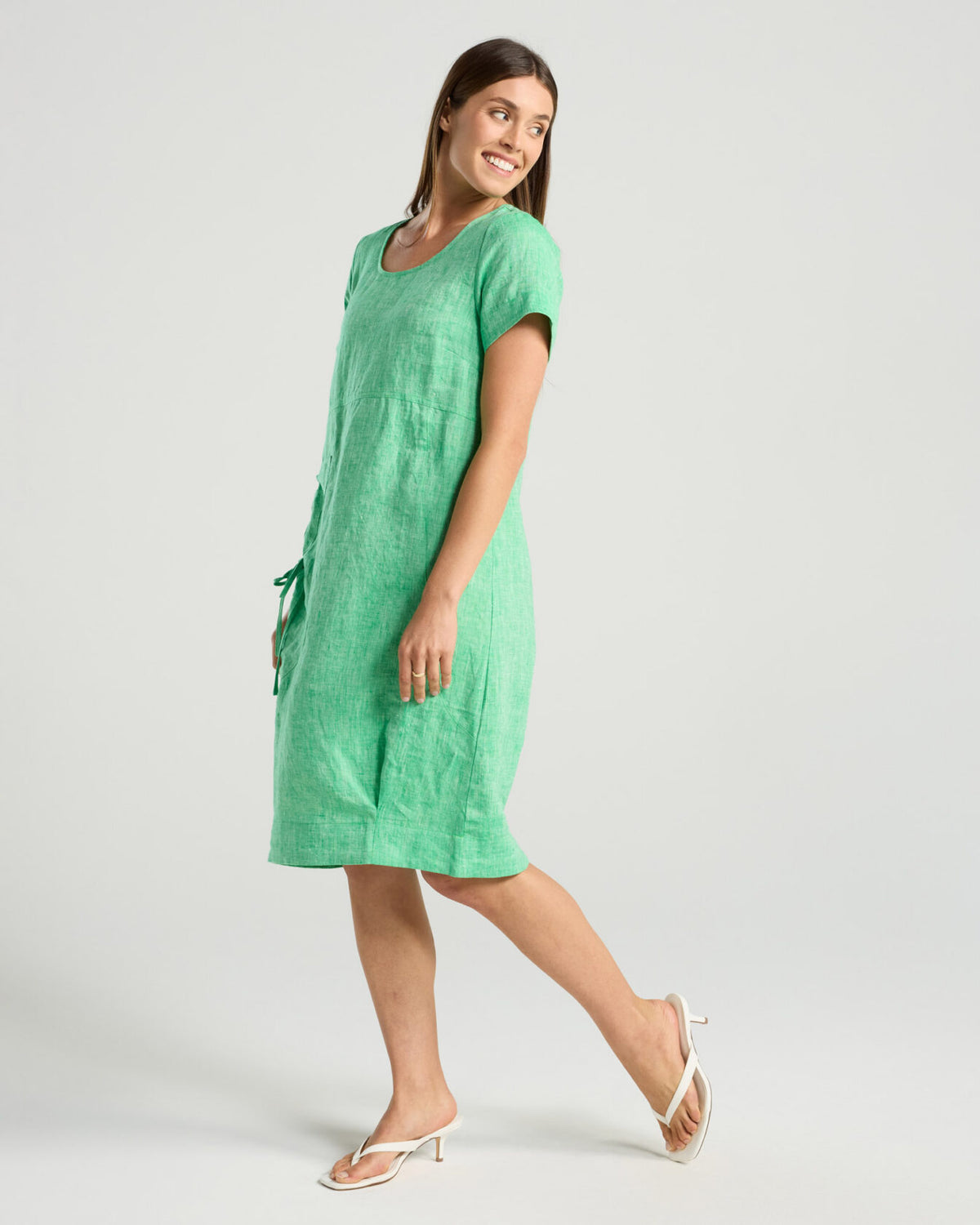 Sabina Bubble Hem Dress - Emerald