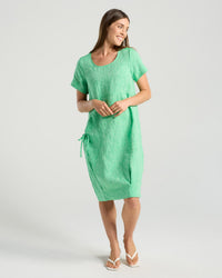 Sabina Bubble Hem Dress - Emerald