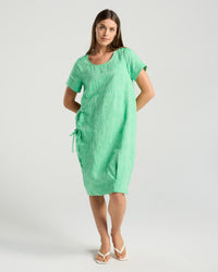 Sabina Bubble Hem Dress - Emerald