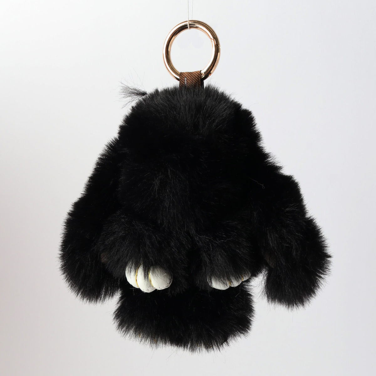 Bunny Faux Gur Keyring - Black