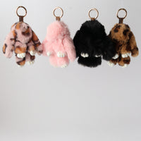 Bunny Faux Gur Keyring - Pink
