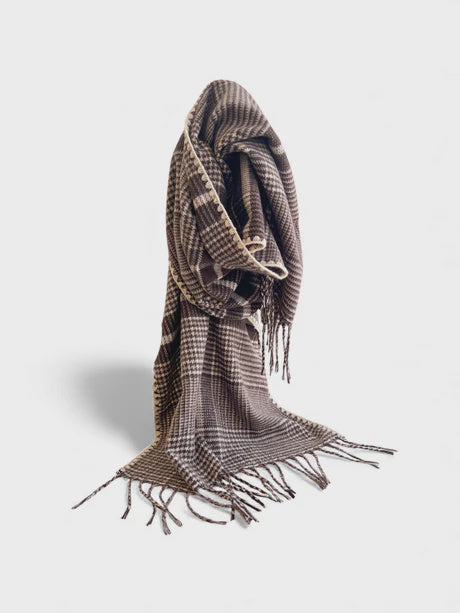 Heritage Check Scarf - Brown/Ivory