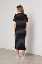 Union Dress - Black/White Stripe