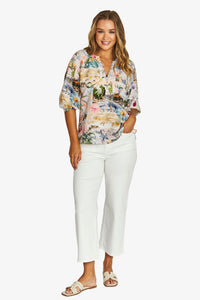 Poolside Glamour Button Top / Multi